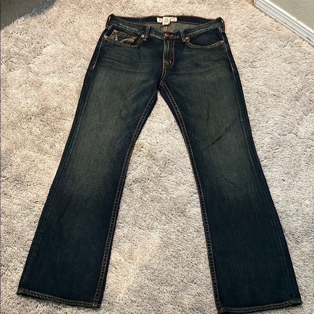 PRVCY Men's Bootcut Jeans - Dark Blue